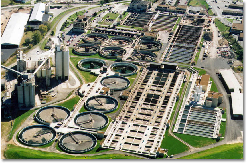 Wastewater treatment plant; Image USGS.gov