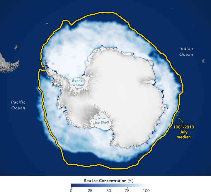 Sea ice in Antarctica; Image NASA