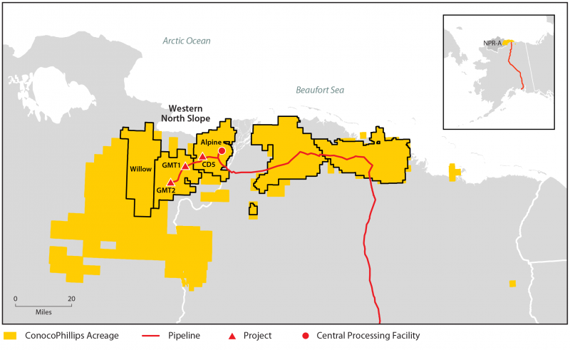 Location of the Willow Project; Image Conoco Phillips