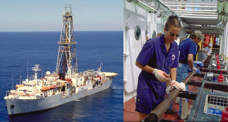 Drilling for sediment cores; Image ucar.edu