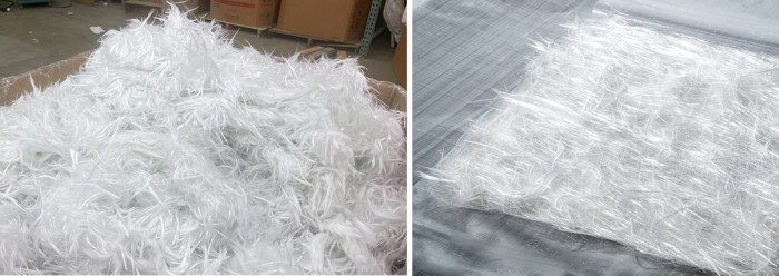 Fluffy fiberglass from a blade, used in textiles, automotive and other industries; Image Carbon Rivers