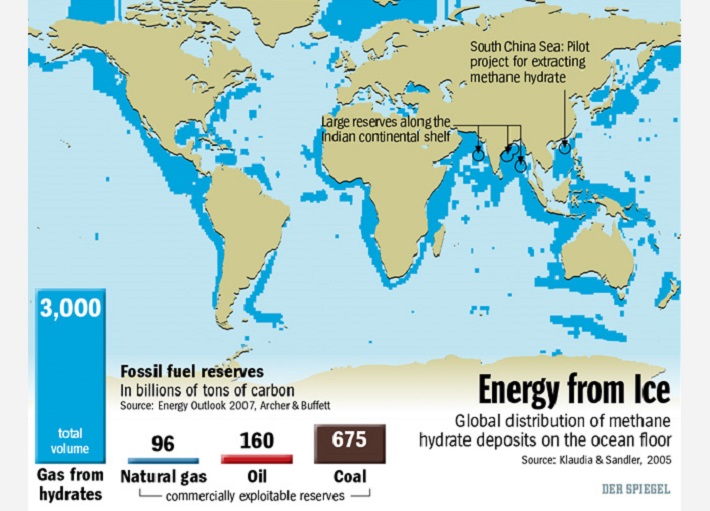 Map showing 'Fire Ice' reserves; Image credit Der Spiegel